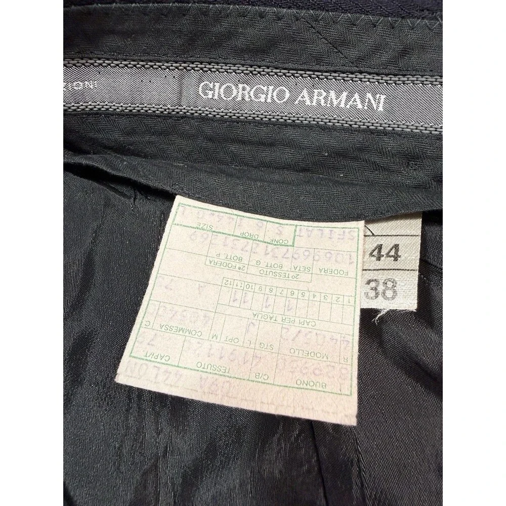 Armani Collezioni Men’s 36x32 Classic Fit Textured Pinstripe Pants – Black